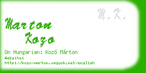 marton kozo business card
